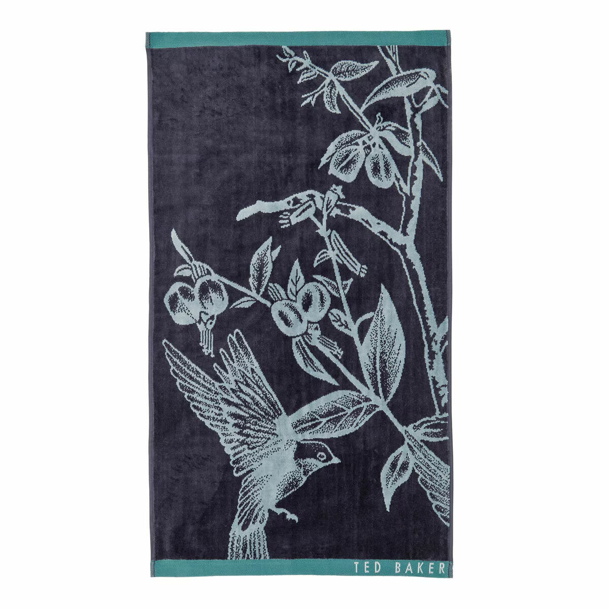 Ted Baker Navy Botanical Birds Bath & Hand Towel Bundle