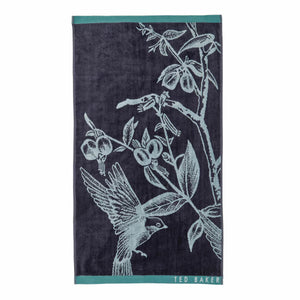 Ted Baker Navy Botanical Birds Bath & Hand Towel Bundle