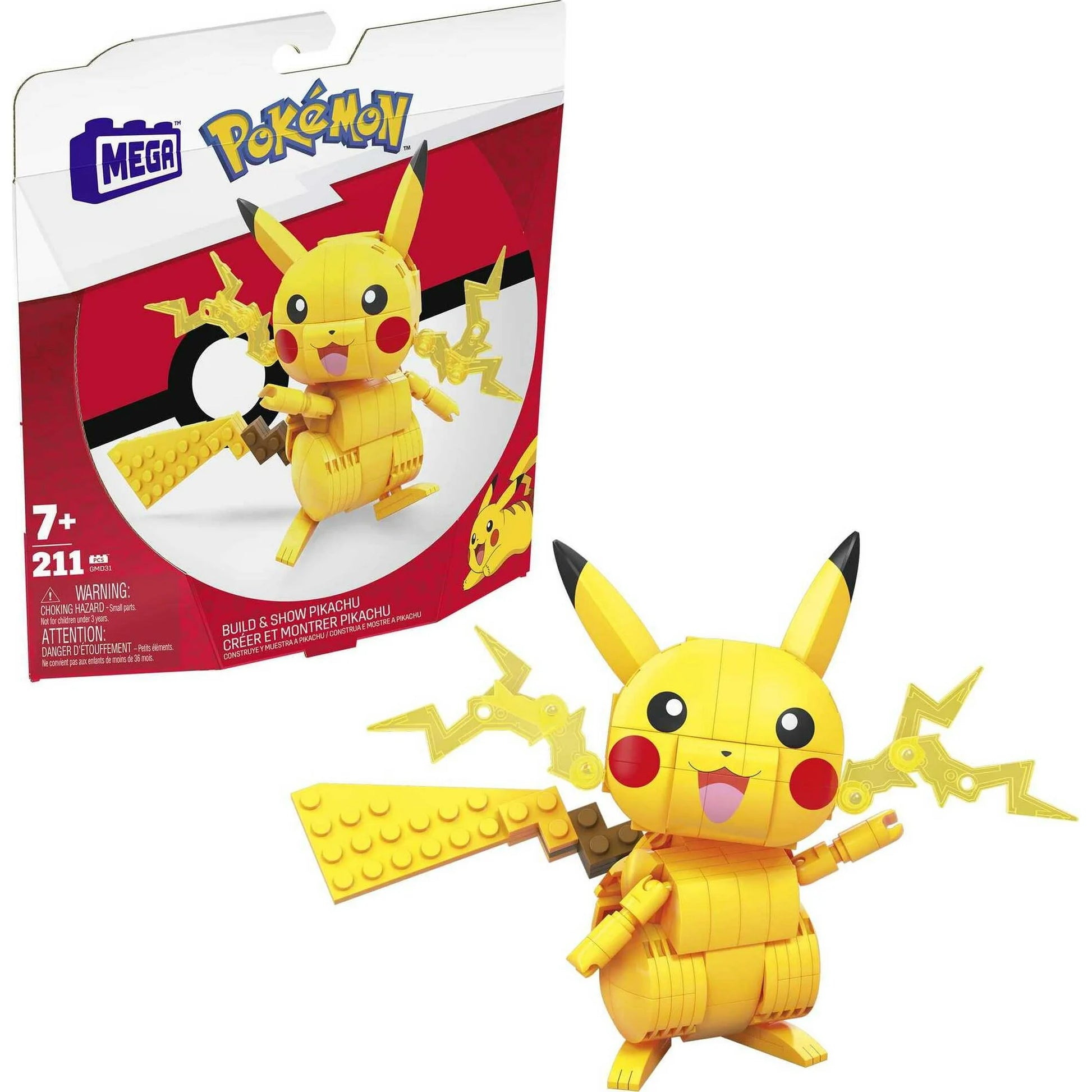 MEGA Pokémon Building Toy Kit Pikachu (211 Pieces) With 1 Action Figure image 0