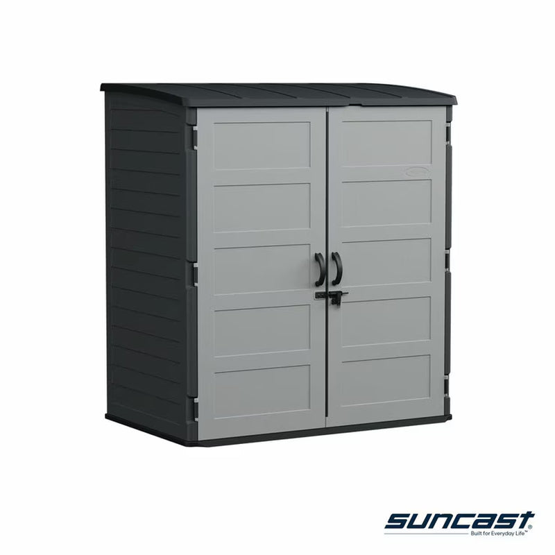 Suncast 5Ft 8" X 3Ft 6" (1.7 X 1.1M) 3,000 Litre Vertical Storage Shed with Shelves and Tool Hooks