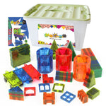 Mag-Genius Magnetic Building Block Tiles with Cylinder Shaped Pieces 143pc image 0