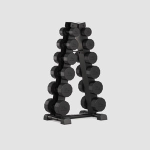 Centr 108Kg Rubber Dumbbell Set with Rack image 0
