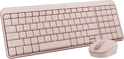 Logitech MK250 Bluetooth Wireless Keyboard & Mouse Combo | 12-Month Battery | Compact | Black & Pink