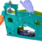 Circuit de jeu Hot Wheels Ghost Garage avec voiture et piste dépliable