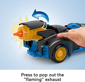 Fisher-Price Imaginext Batman Shake-Spin Batmobile Playset | Poseable Figure | Projectile Disks | Ages 3-8