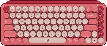 Clavier mécanique sans fil Logitech POP avec touches Emoji – Rose