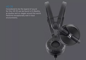 Casque audio professionnel supra-auriculaire Sennheiser HD 25 pour DJ