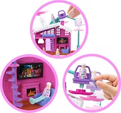 Mini BarbieLand Dreamhouse Playset avec poupée surprise de 3,8 cm