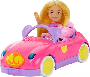Chelsea Barbie Bear-Themed Convertible Car Set | Blonde Doll, Car & Teddy Bear | Ages 3+
