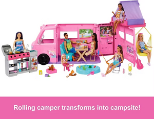 Coffret de jeu Barbie Dream Camper avec tente de toit et chaise balançoire