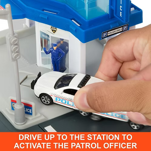 Coffret de jeu Matchbox Centre de circulation de la police avec Ford Interceptor à l'échelle 1:64
