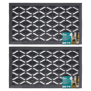 JVL Elipses Eyes Rubber Door Mat, 40 X 70 Cm - 2 Pack image 0