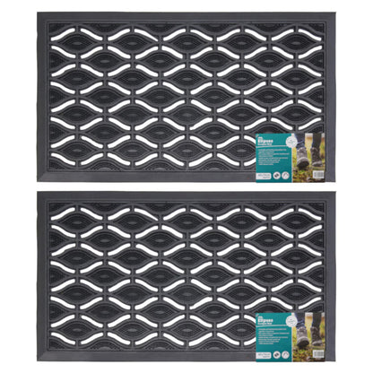JVL Elipses Eyes Rubber Door Mat, 40 X 70 Cm - 2 Pack image 0