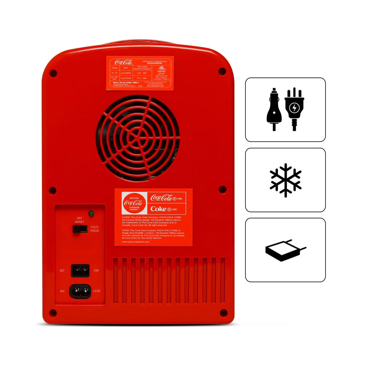 Coca-Cola Classic Coke Bottle 4L Mini Fridge 12V Cooler in Red