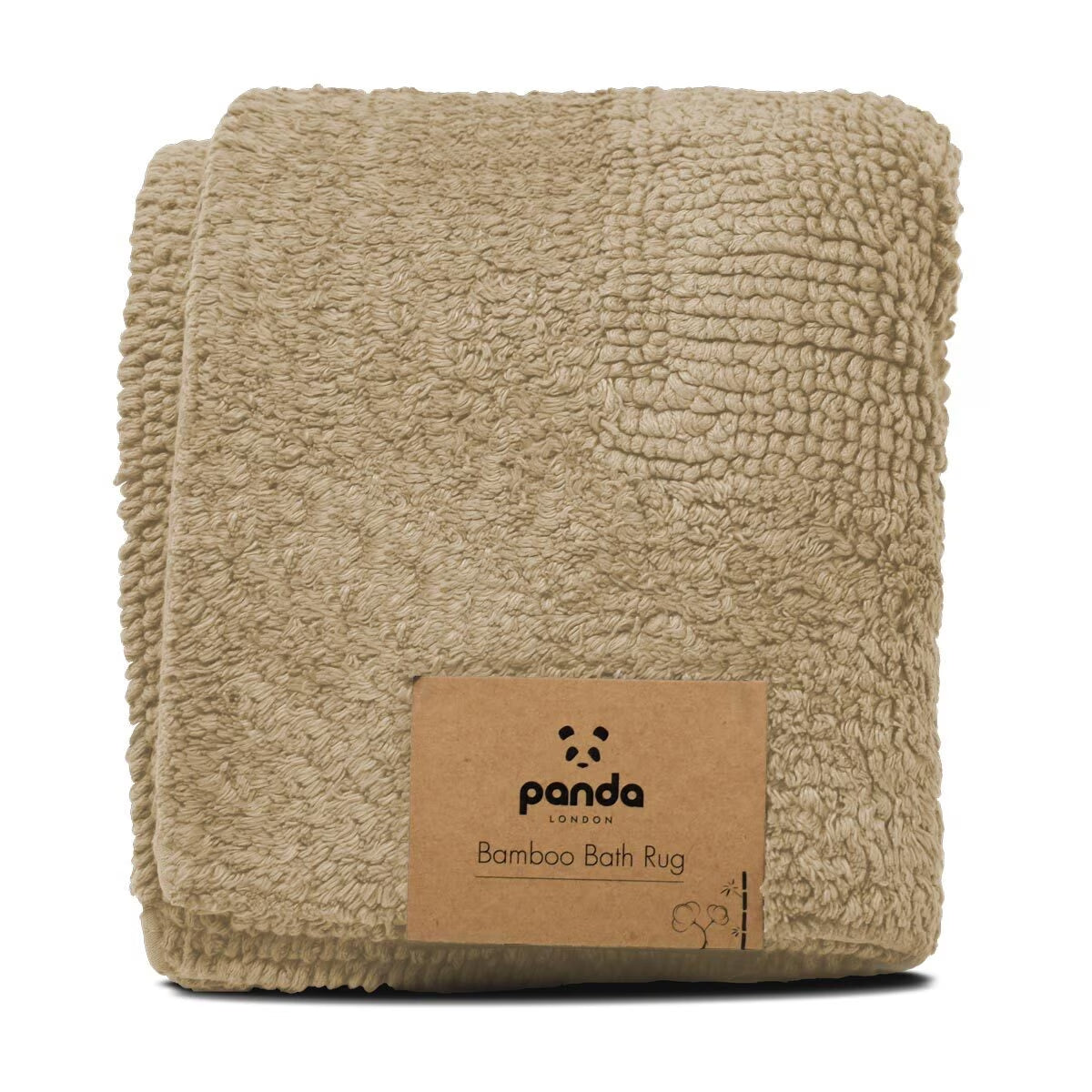 Panda Bamboo Bath Rug in Sand