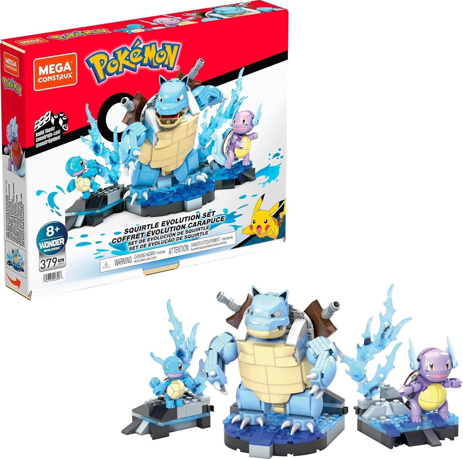 MEGA Pokémon Squirtle Building Toy Kit with 3 Action Figures image 0