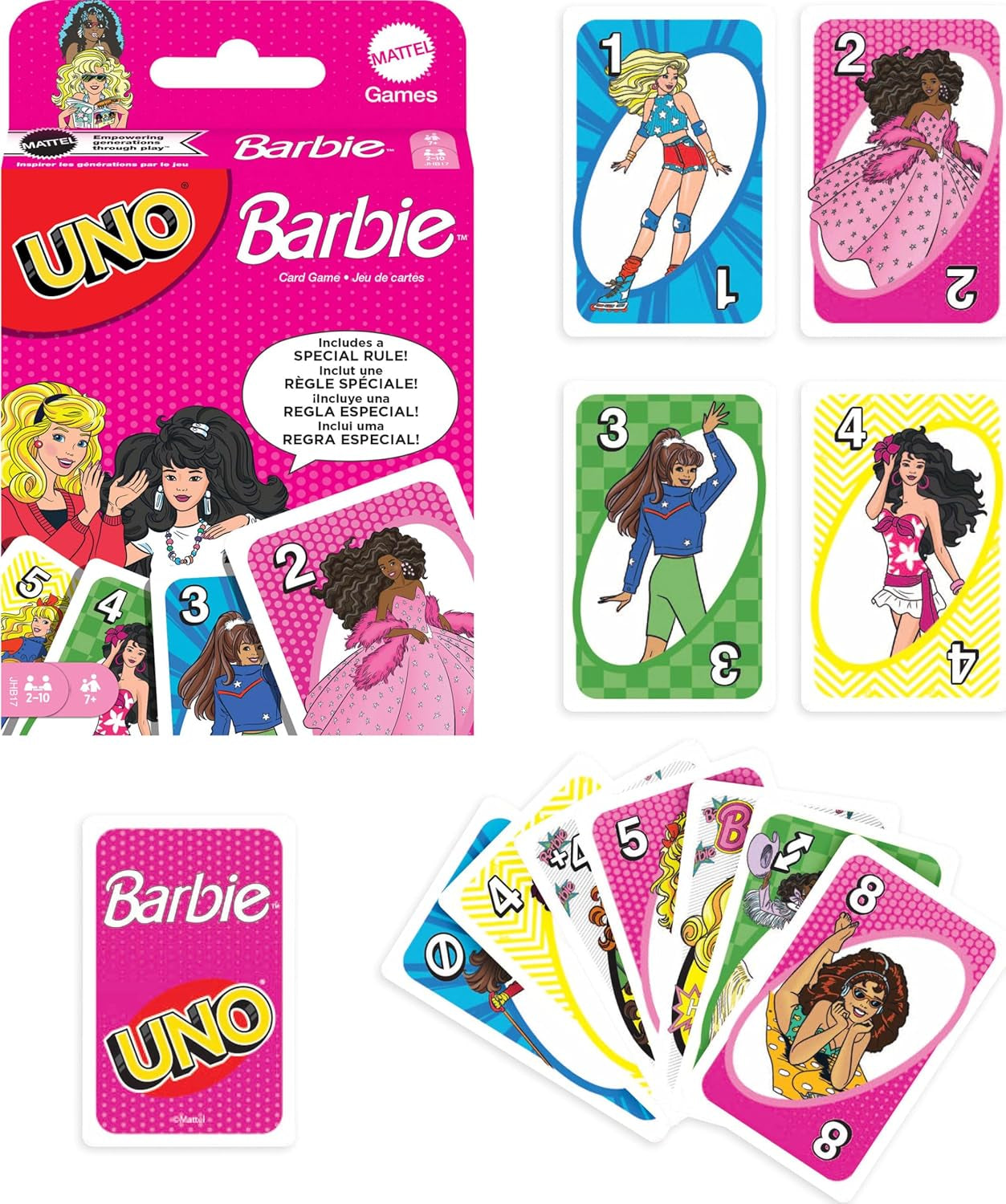 UNO Barbie Card Game with Special "Hi, Barbie!" Rule for Children, Adults & Family Nights, Game Nights, Travel, Camping & Parties