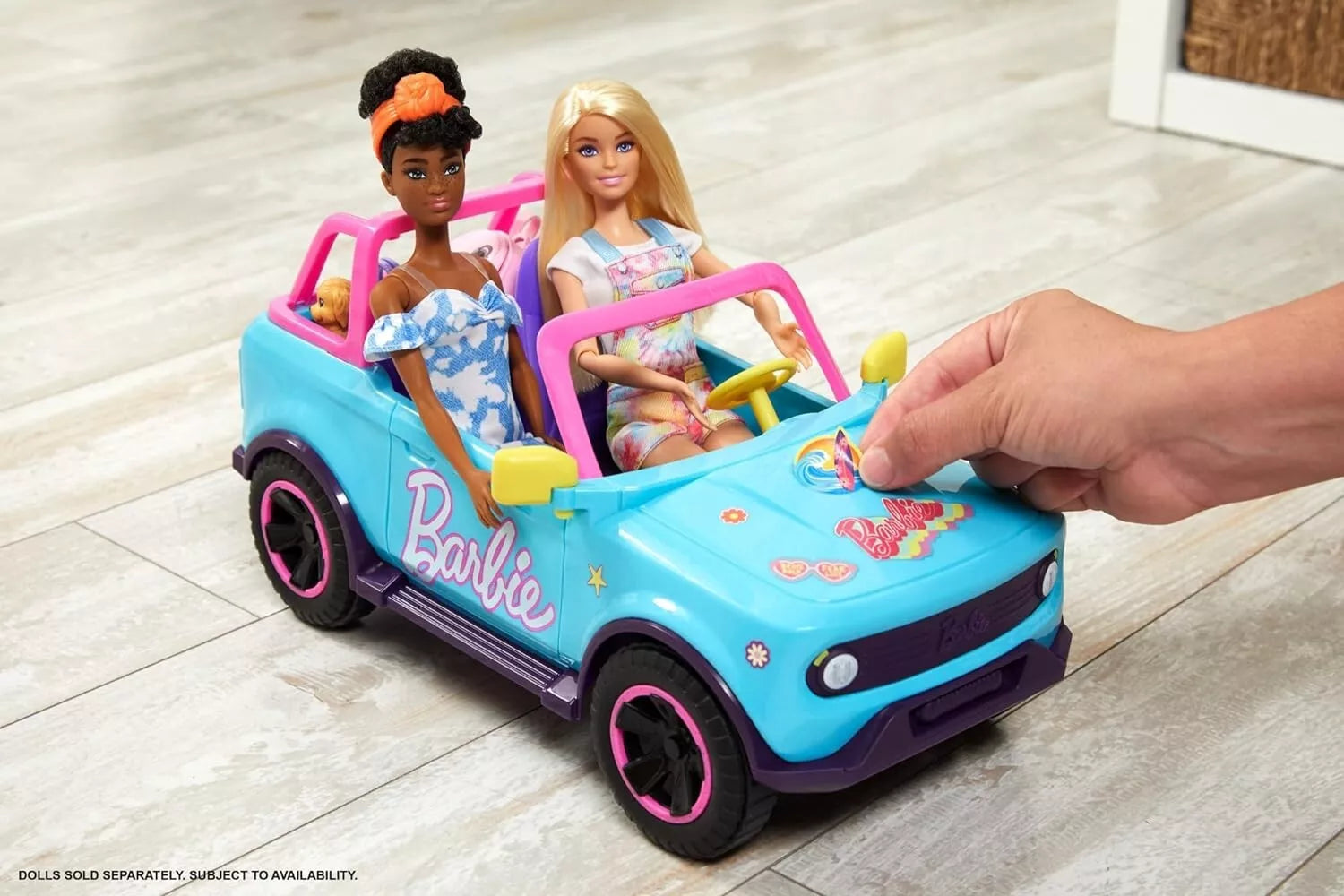 Hot Wheels Barbie RC Suv & Stickers, Battery-Powered Toy Truck image 2