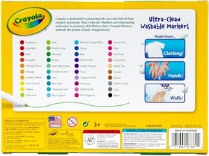 Marqueurs lavables à pointe fine Crayola Ultra-Clean, paquet de 40