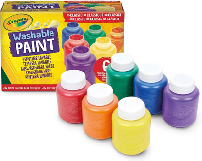 Crayola Peinture Lavable pour Enfants - Coffret de 6 Flacons de 59 ml