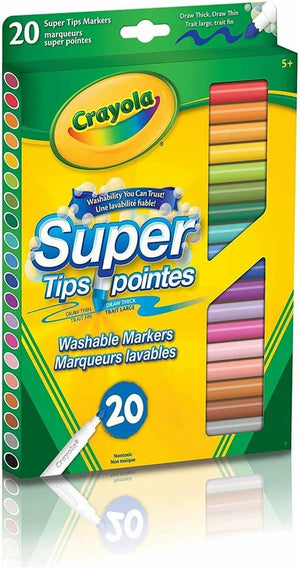 Feutres Crayola Super Tips Fournitures scolaires 20 couleurs