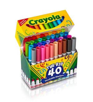Marqueurs lavables Crayola Ultra Clean, paquet de 40