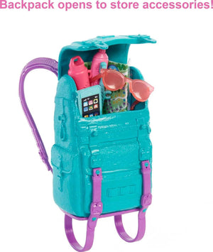 Poupée Barbie Malibu et plus de 10 accessoires, coffret camping avec chiot