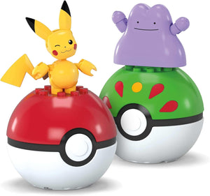 MEGA Pokémon Poké Ball 2‑Pack Building Set – Pikachu & Ditto