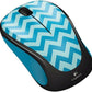 Souris optique sans fil Logitech M317, motif chevron turquoise