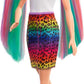 Poupée Barbie Léopard Cheveux Arc-en-ciel avec fonction de changement de couleur