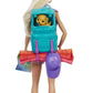 Poupée Barbie Malibu et plus de 10 accessoires, coffret camping avec chiot
