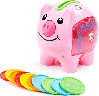Fisher-Price Laugh & Learn Smart Stages Piggy Bank | 10 Coins | 40+ Songs & Phrases | Ages 6–36 Months