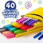 Marqueurs lavables à pointe fine Crayola Ultra-Clean, paquet de 40