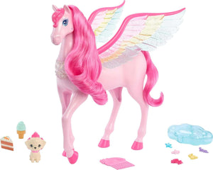 Barbie Une touche de magie Pégase rose avec chiot, jouets de cheval ailé