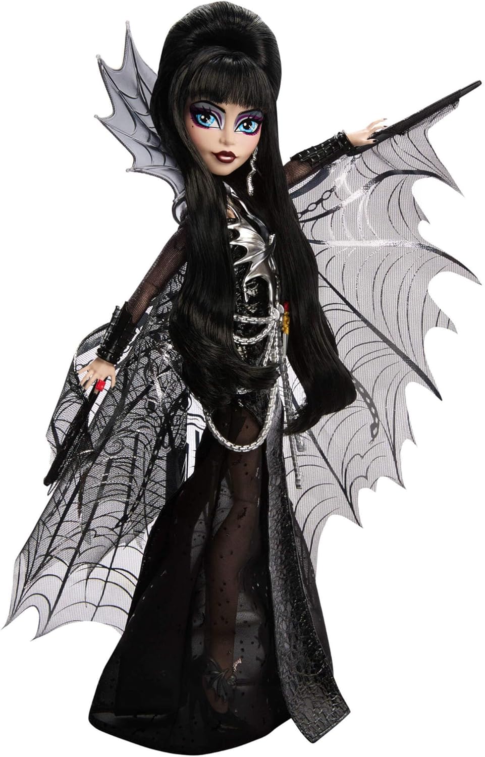 Monster High Elvira Collectible Doll – Black Faux Leather Outfit image 5