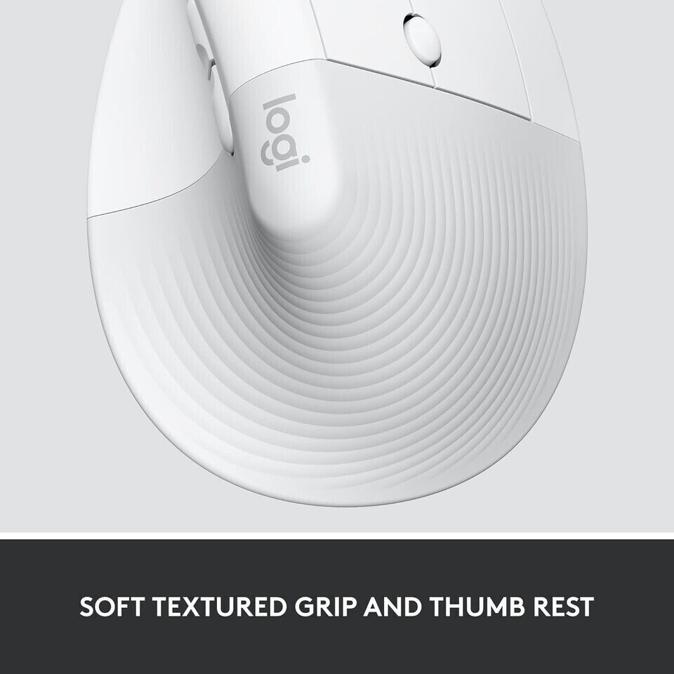 Logitech Lift for Business, Vertical Ergonomic Mouse Bluetooth Off White image 3