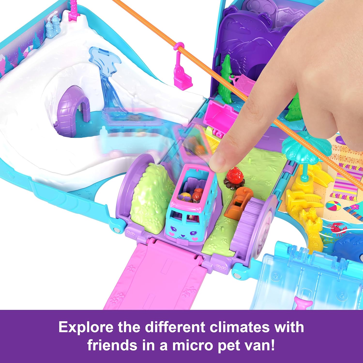 Polly Pocket Pet Mobile Adventure Playset with Micro Dolls & Transforming Camper image 5