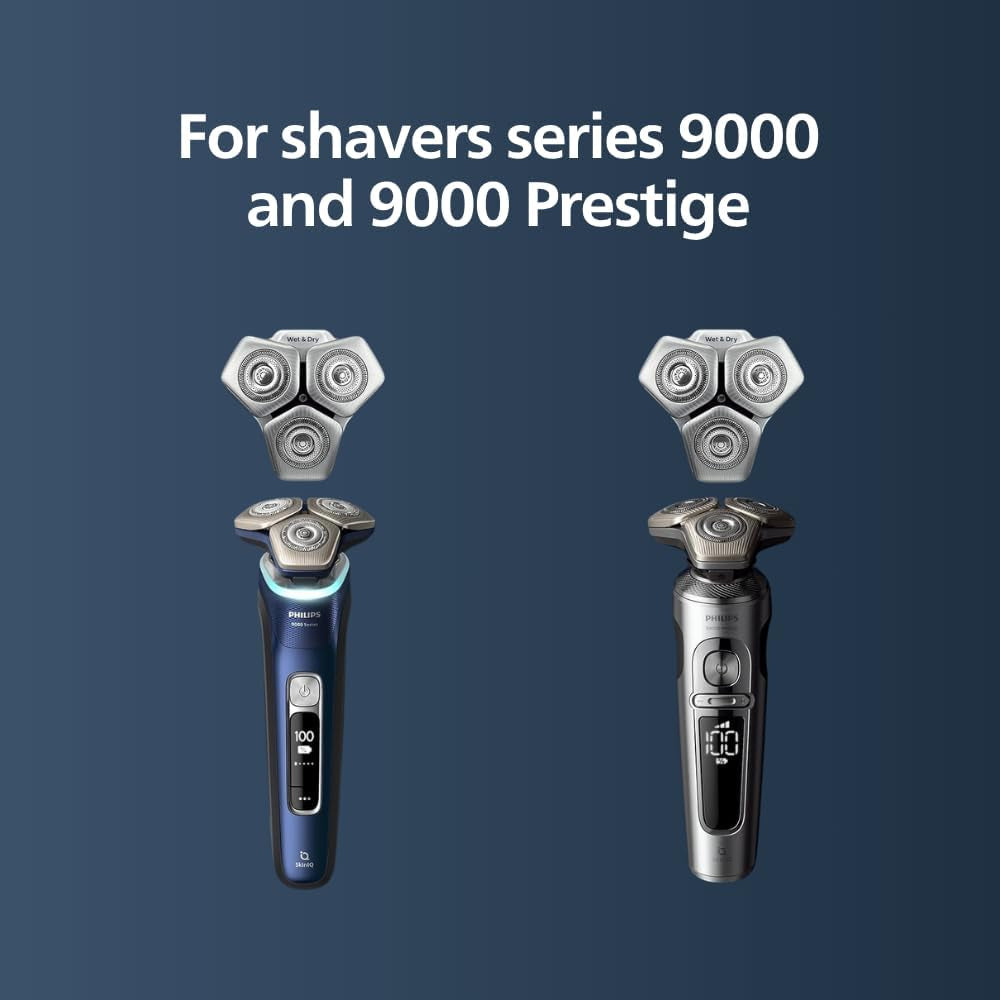 Skiniq Shaver Series 9000 Skiniq Replacement Shaving Head for Trimmer, Beard and Hair - Fits S9000 and Prestige S9000 (SH91/51) Chrome