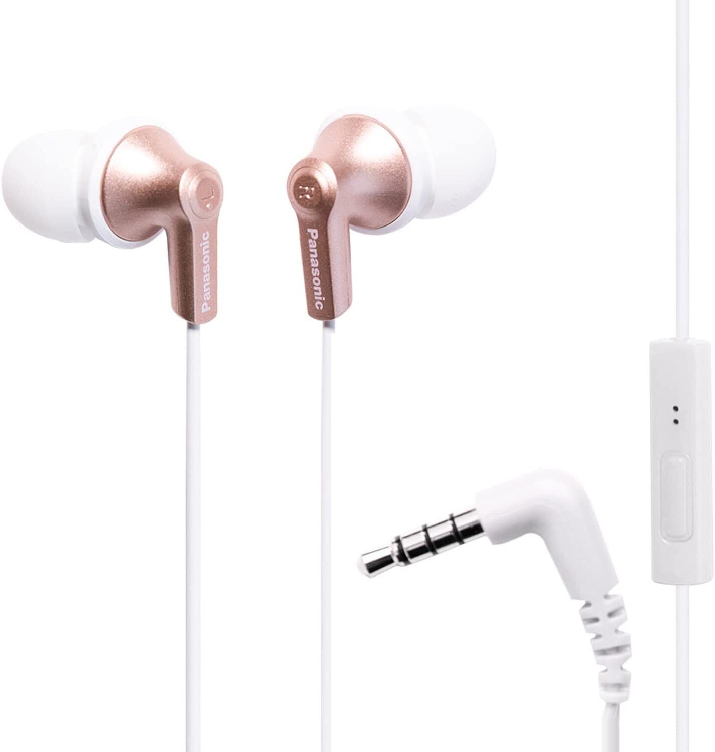 Panasonic ErgoFit Earbud Earphones with Microphone Rose Gold image 0