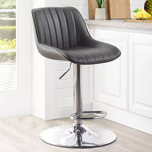 Bayside Furnishings Grey Stitched Gas Lift Bar Stool image 0