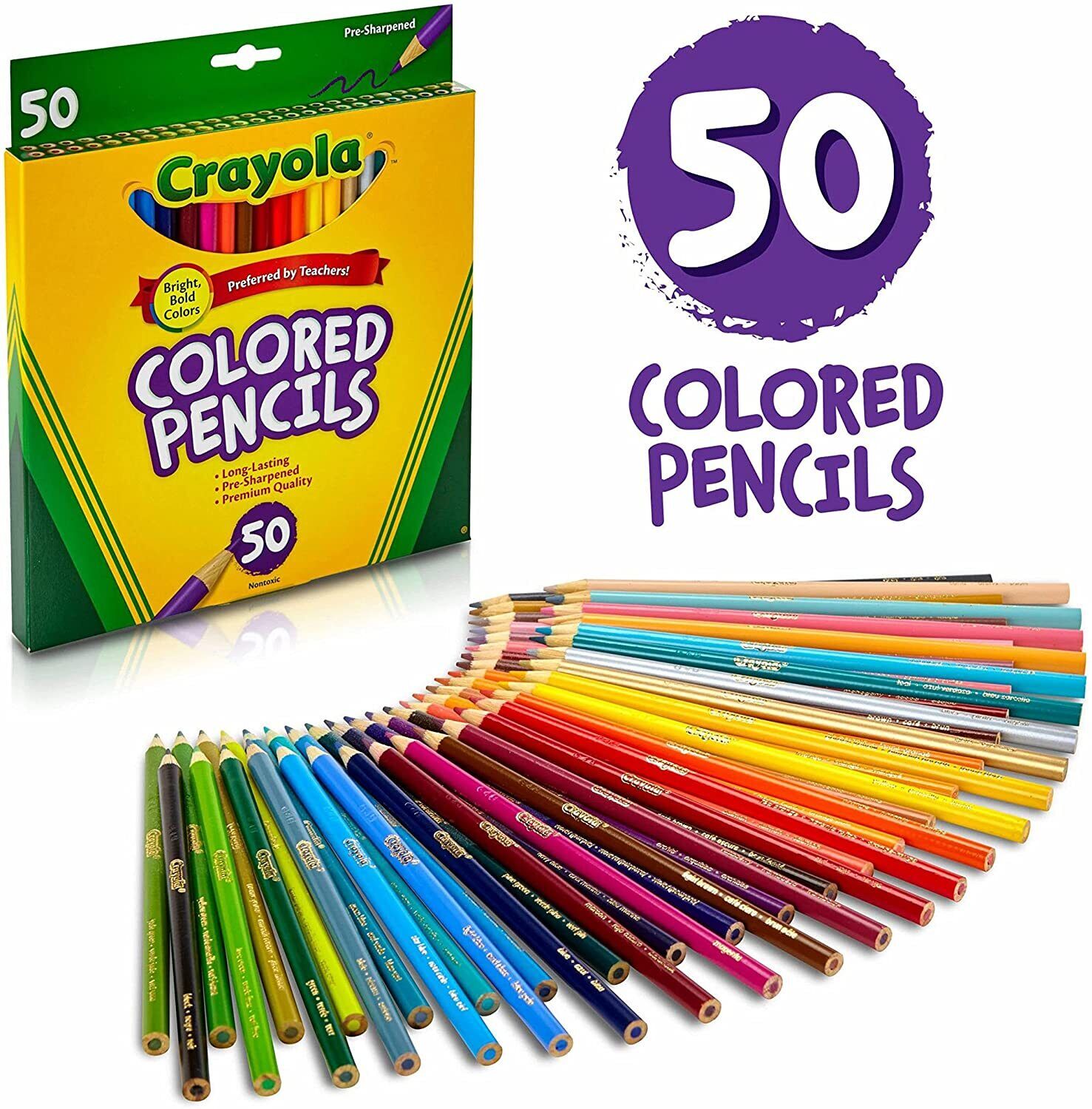 Crayola Colored Pencils Art Tools 50 Count image 0