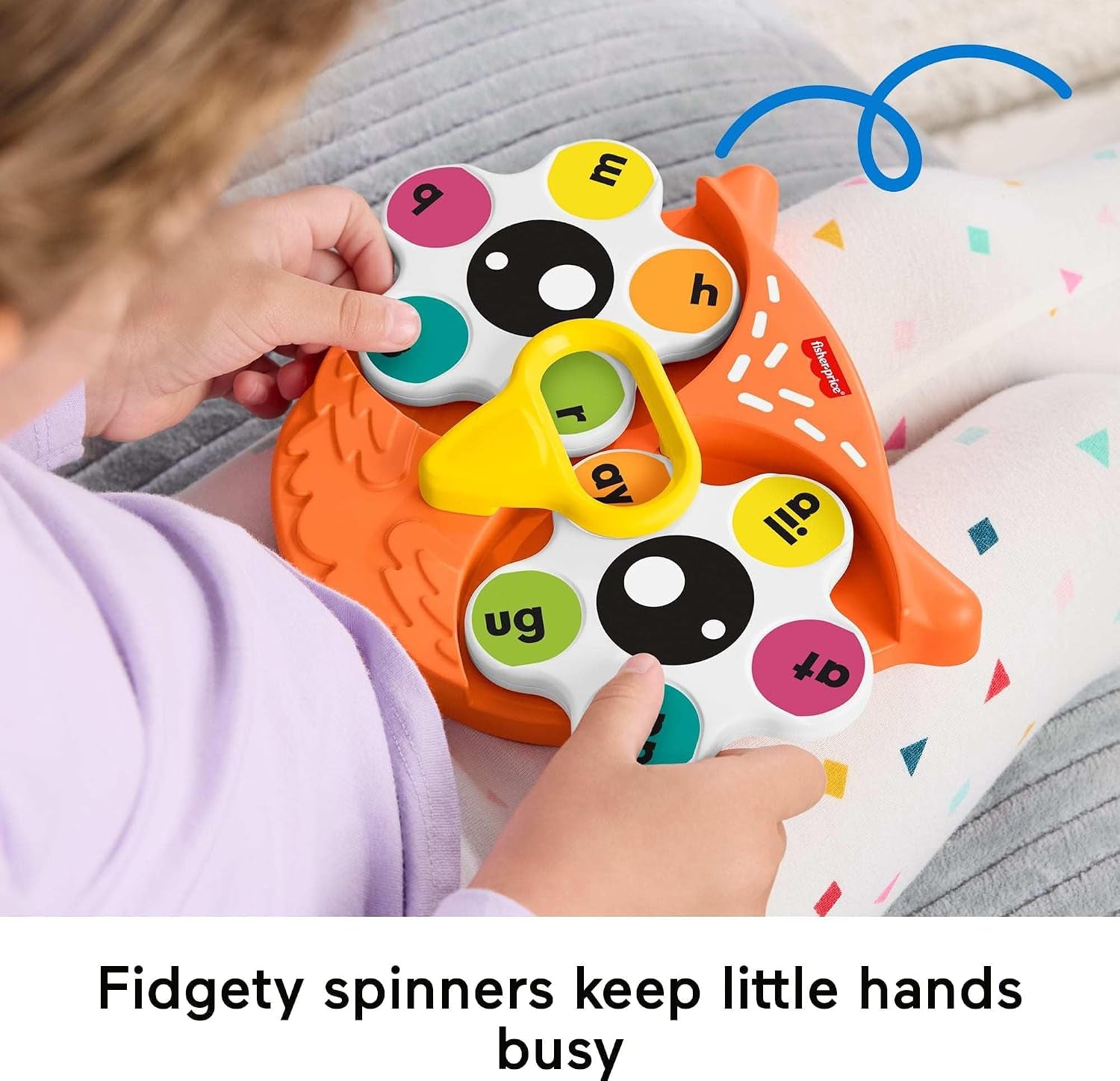 Preschool Learning Toy Spin ‘N Rhyme Fidget Spinner, Owl-Themed Early Reading Activity for Kids Ages 3+ Years