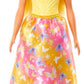 Barbie Royal Doll with Brightly Highlighted Fantasy Hair, Colorful Accessories, Yellow Ombre Bodice and Butterfly-Print Skirt, HRR09