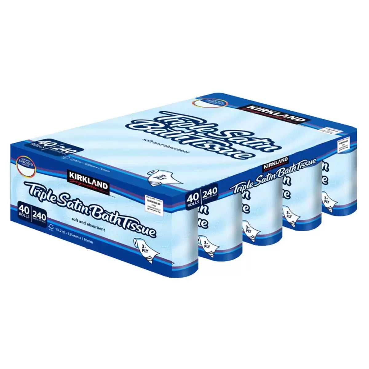 Kirkland Signature Triple Satin 3-Ply Toilet Tissue, 40 Rolls image 0