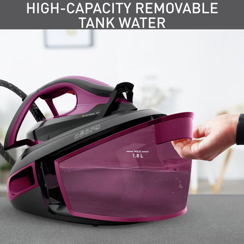 Tefal SV8154G0 Express Vision Steam Generator in Black/Purple