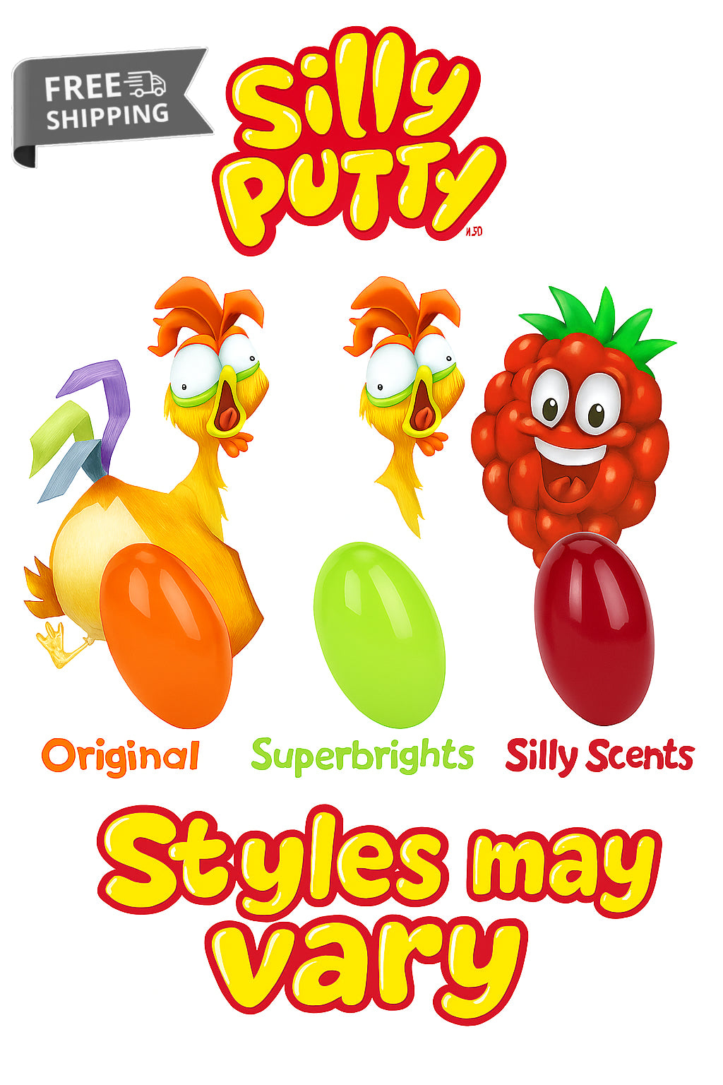 Crayola Silly Putty Superbrights! Classic & Silly Scents Pack Styles May Vary image 0