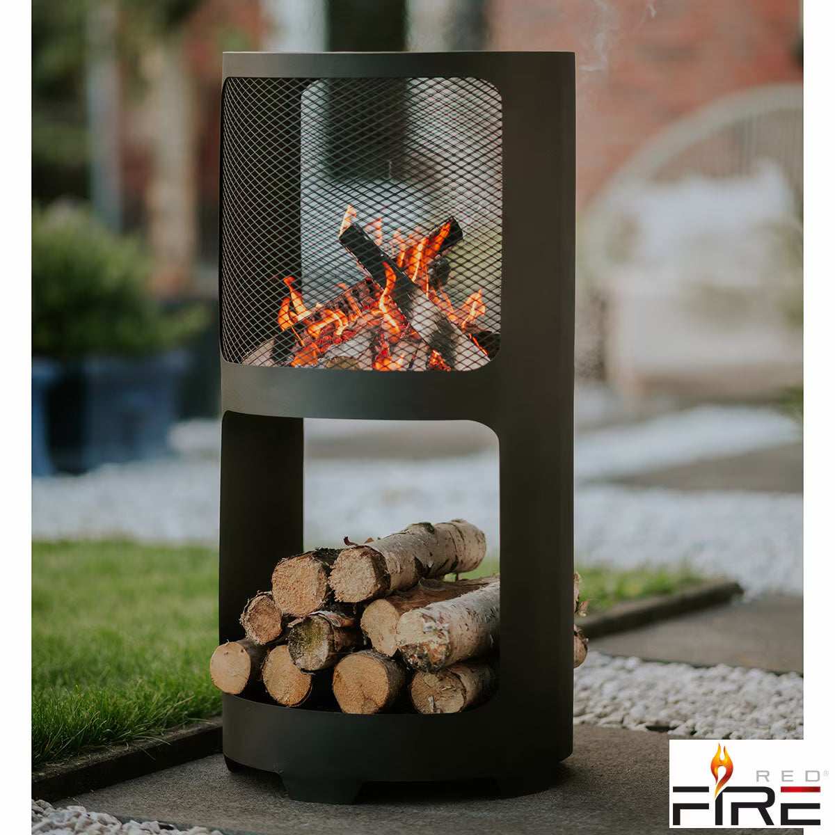 Redfire Buffalo Wood Burning Fire Pit with Wood Storage image 0