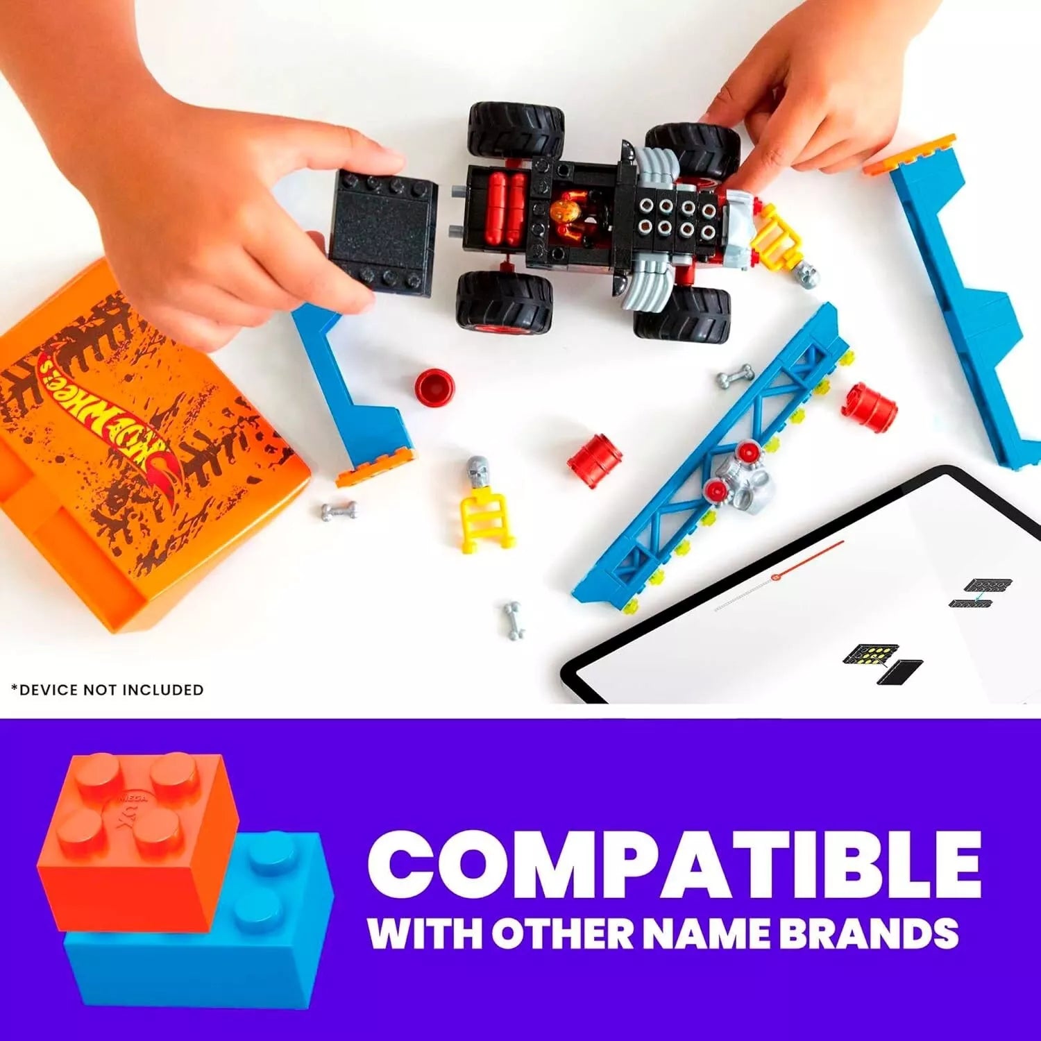 MEGA Hot Wheels Bone Shaker Crush Course Monster Truck Building Toy 151 Pieces image 2