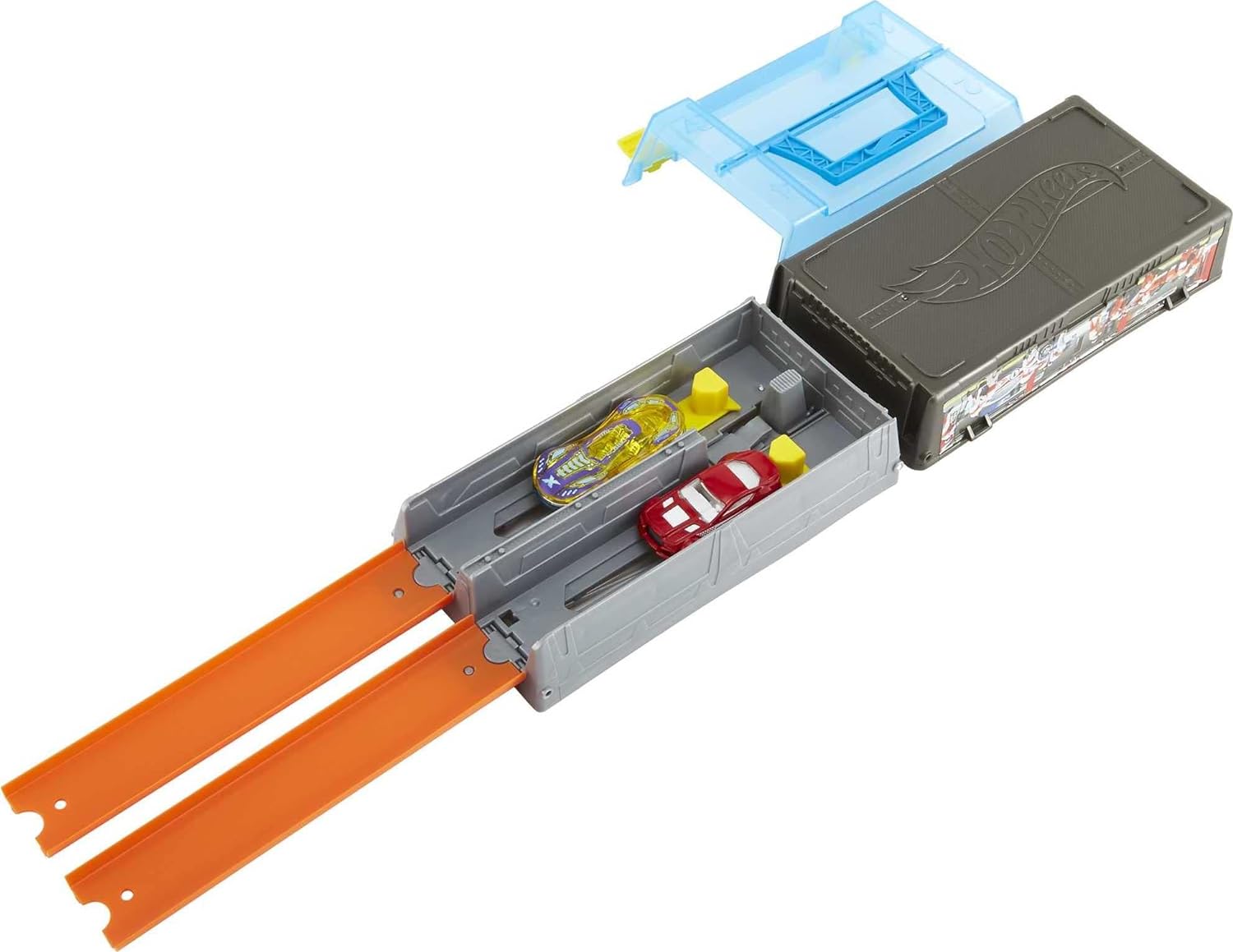 Hot Wheels Toy Cars & Track Set, Race Case Playset image 3