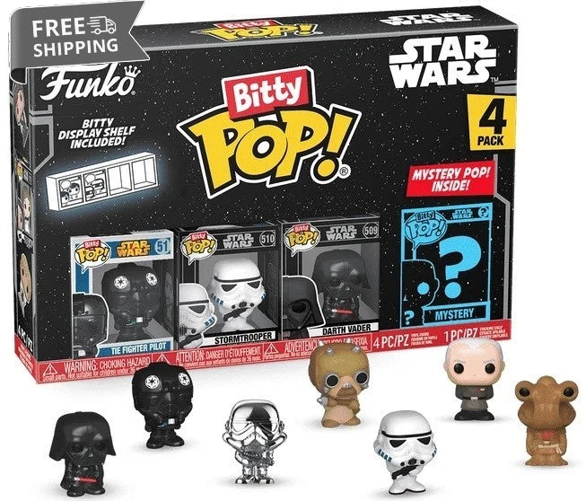 Funko Bitty POP! Star Wars 4-Pack Darth Vader, TIE Pilot, Stormtrooper + Mystery image 0